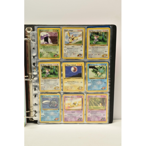 912 - FOLDER OF POKEMON CARDS, includes cards from Base Set, Jungle, Fossil, Base Set 2, Gym Heroes, Gym C... 