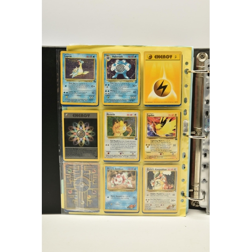 912 - FOLDER OF POKEMON CARDS, includes cards from Base Set, Jungle, Fossil, Base Set 2, Gym Heroes, Gym C... 