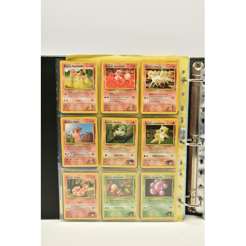 912 - FOLDER OF POKEMON CARDS, includes cards from Base Set, Jungle, Fossil, Base Set 2, Gym Heroes, Gym C... 