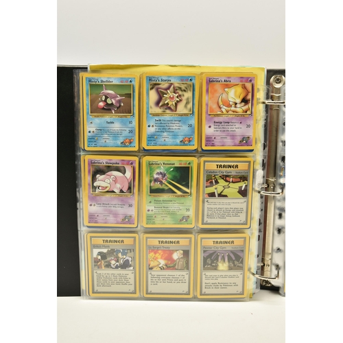 912 - FOLDER OF POKEMON CARDS, includes cards from Base Set, Jungle, Fossil, Base Set 2, Gym Heroes, Gym C... 