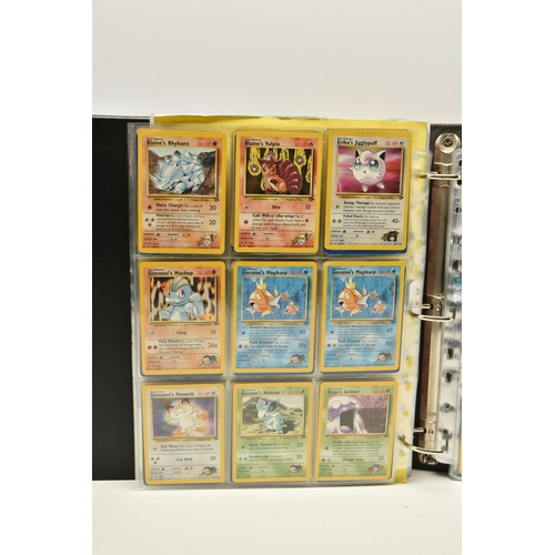 912 - FOLDER OF POKEMON CARDS, includes cards from Base Set, Jungle, Fossil, Base Set 2, Gym Heroes, Gym C... 