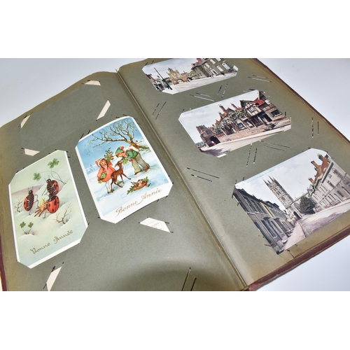 917 - ONE ALBUM AND ONE BOX OF POSTCARDS, the album contains 250 early -mid 20th century examples featurin... 