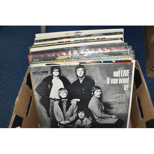 936 - A BOX OF MOSTLY BEATLES AND ROLLING STONES LPS to include twelve Rolling Stones records comprising t... 