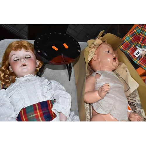 938 - THREE VINTAGE DOLLS, to include 'Molly' doll by Dianna Effner 1995, back of the head has makers mark... 