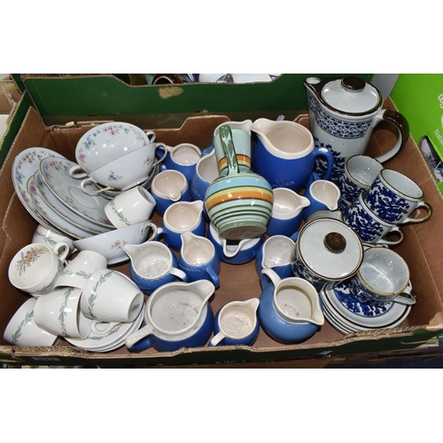 941 - FOUR BOXES OF MIXED CERAMICS, to include a selection of tea ware and storage jars 'Harvest' design S... 