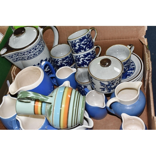 941 - FOUR BOXES OF MIXED CERAMICS, to include a selection of tea ware and storage jars 'Harvest' design S... 