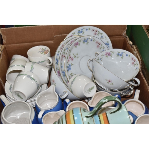 941 - FOUR BOXES OF MIXED CERAMICS, to include a selection of tea ware and storage jars 'Harvest' design S... 