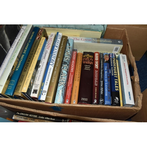 964 - FOUR BOXES OF NON-FICTION BOOKS comprising over 100 miscellaneous titles in hardback format, subject... 