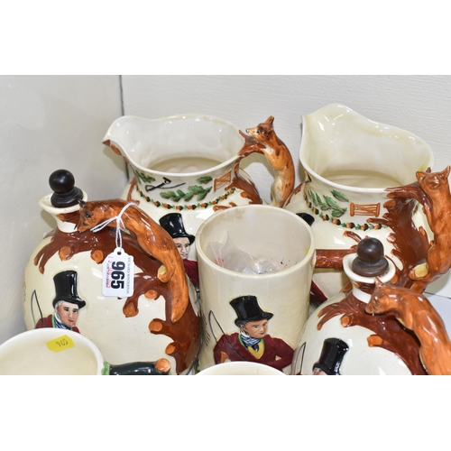 965 - A GROUP OF JOHN PEEL CROWN DEVON CERAMICS, to include a Fieldings musical jug in working order, Rd N... 