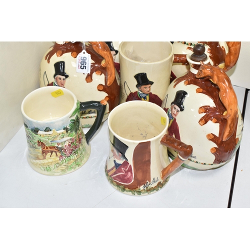 965 - A GROUP OF JOHN PEEL CROWN DEVON CERAMICS, to include a Fieldings musical jug in working order, Rd N... 