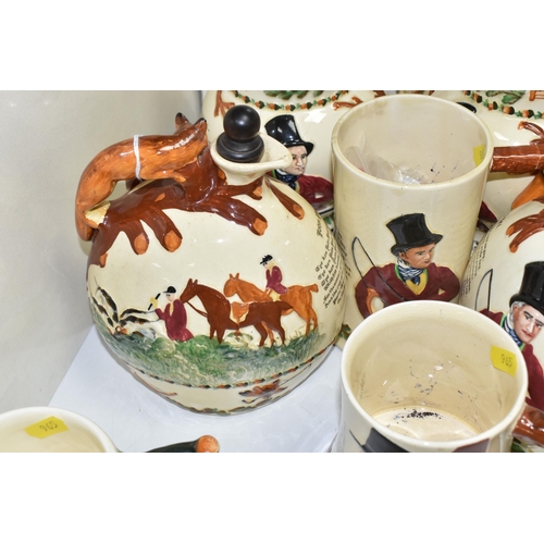 965 - A GROUP OF JOHN PEEL CROWN DEVON CERAMICS, to include a Fieldings musical jug in working order, Rd N... 