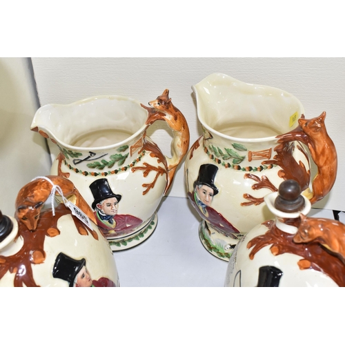 965 - A GROUP OF JOHN PEEL CROWN DEVON CERAMICS, to include a Fieldings musical jug in working order, Rd N... 