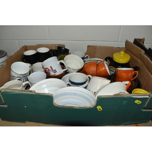 1000 - SIX BOXES AND LOOSE CERAMICS, GLASS, BREWERIANA AND SUNDRY ITEMS, to include twelve x Wood & Sons Ch... 