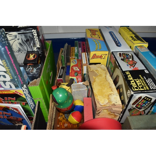 1001 - SIX BOXES AND LOOSE TOYS AND GAMES, to include Star Trek games, Blu-ray, VHS tape, books, collectabl... 