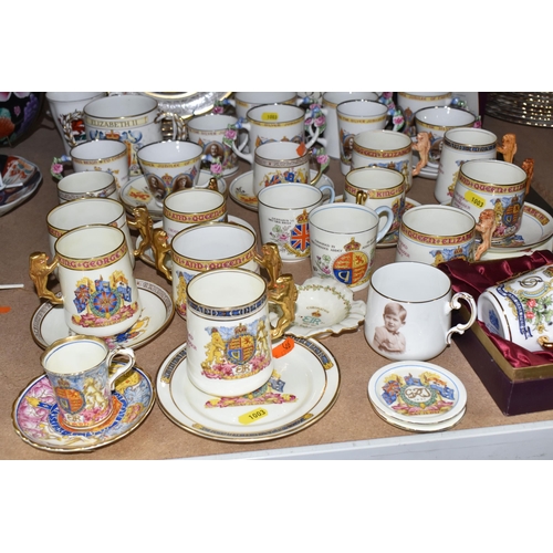 1003 - A COLLECTION OF PARAGON ROYAL COMMEMORATIVE CERAMICS, approximately fifty pieces to include plates, ... 