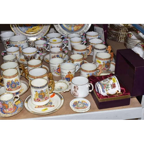 1003 - A COLLECTION OF PARAGON ROYAL COMMEMORATIVE CERAMICS, approximately fifty pieces to include plates, ... 