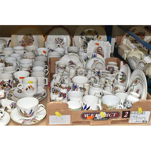 1009 - ONE BOX AND LOOSE FIRST WORLD WAR COMMEMORATIVE VICTORY AND PEACE PORCELAIN, to include mugs, cups a... 