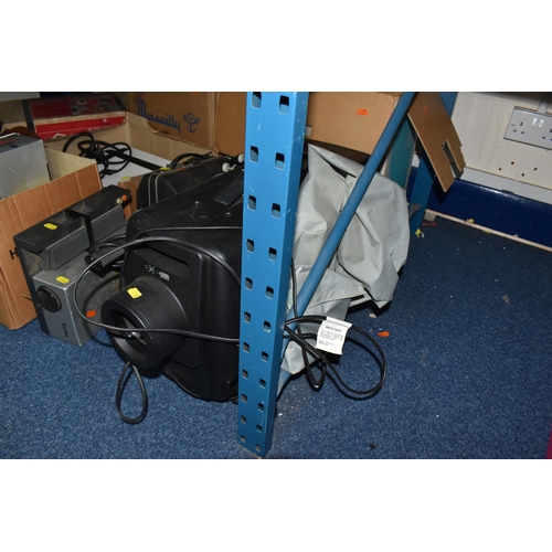 1012 - FIVE BOXES AND LOOSE CAMERAS AND PHOTOGRAPHIC EQUIPMENT, to include an Eiki LC colour video projecto... 