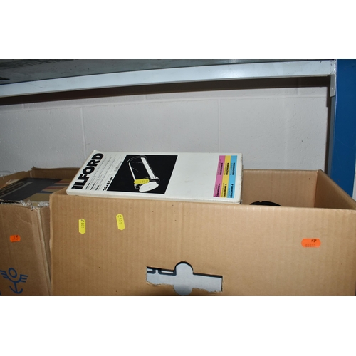 1012 - FIVE BOXES AND LOOSE CAMERAS AND PHOTOGRAPHIC EQUIPMENT, to include an Eiki LC colour video projecto... 