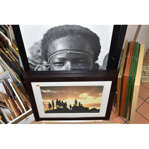 1024 - A QUANTITY OF FRAMED PRINTS AND PHOTOGRAPHS, the photographs are mostly African landscapes, African ... 