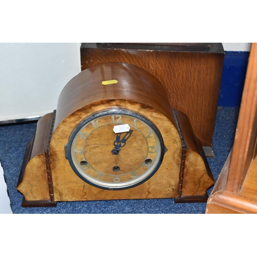 879 - VINTAGE CLOCKS AND LUGGAGE ETC, comprising a Bentima Grandmother clock in need of attention, an Art ... 