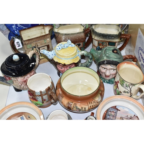 976 - A COLLECTION OF DICKENSWARE PORCELAIN AND CERAMICS, comprising two Grimwald dishes, a Royal Doulton ... 