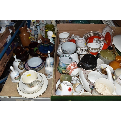 988 - FIVE BOXES AND LOOSE ASSORTED CERAMICS to include Bilton's coffee ware comprising cups, saucers, sid... 