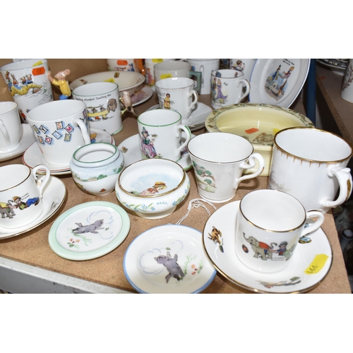 991 - A COLLECTION OF NURSERY WARE CUPS, SAUCERS AND BOWLS ETC, to include a Tuscan China cup and saucer h... 