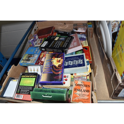 995 - TWO BOXES OF CARD GAMES to include Playing Cards, Quiz Cards, Bezique, Yahtzee, Bali, Card Golf, Ima... 