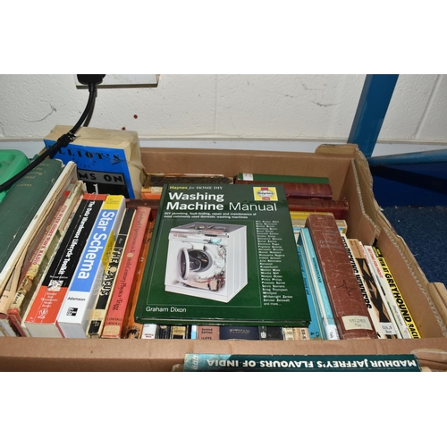 996 - SIX BOXES OF BOOKS containing a miscellaneous selection of subjects in hardback and paperback format... 