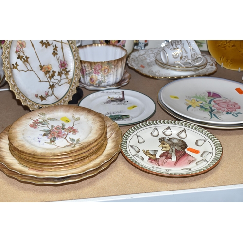 998 - A GROUP OF CERAMICS, to include eight nineteenth century Doulton Burslem blush ivory plates and a sl... 