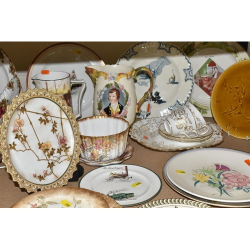 998 - A GROUP OF CERAMICS, to include eight nineteenth century Doulton Burslem blush ivory plates and a sl... 