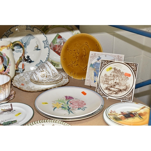 998 - A GROUP OF CERAMICS, to include eight nineteenth century Doulton Burslem blush ivory plates and a sl... 