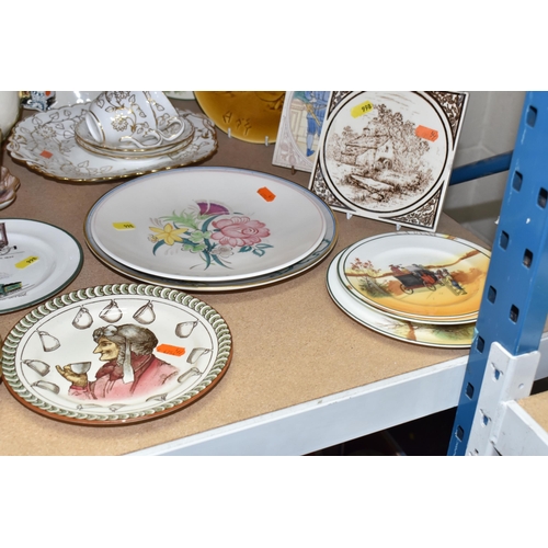 998 - A GROUP OF CERAMICS, to include eight nineteenth century Doulton Burslem blush ivory plates and a sl... 