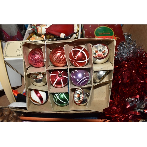 951 - SEVEN BOXES AND LOOSE MISCELLANEOUS ITEMS to include two boxes of mixed Christmas decorations compri... 