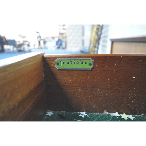 152 - JENTIQUE, A MID CENTURY TEAK SIDEBOARD, with two sliding doors, and three drawers, the top drawer wi... 