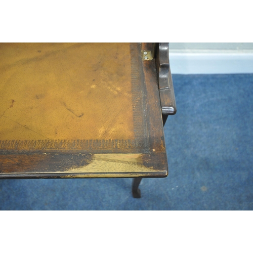 158 - A THEODORE ALEXANDER KAYE CAMPAIGN DESK, with a hinged action top with forward motion writing surfac... 