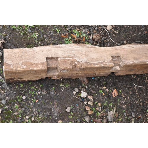 2 - A PERIOD RUSTIC OAK CEILING BEAM 7 1/2in square and 114in (291cm) in length condition Report: some h... 