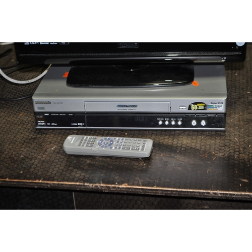 56 - A TECHNIKA 22in TV/DVD COMBI (no remote) and Panasonic VHS player with remote (both PAT pass and wor... 