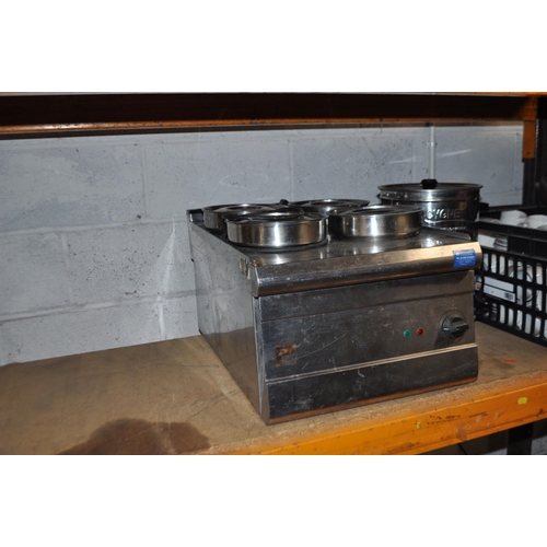 61 - A COLLECTION OF CATERING EQUIPMENT including a Buffalo heated cabinet (one glass door missing), a Pa... 