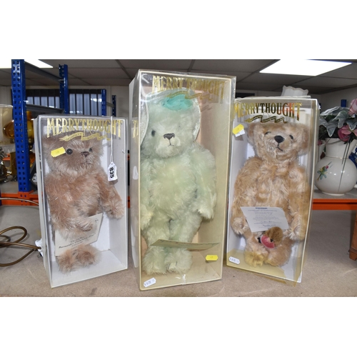 835 - THREE BOXED LIMITED EDITION MERRYTHOUGHT TEDDY BEARS, Merrythought for Compton & Woodhouse 'Barney' ... 