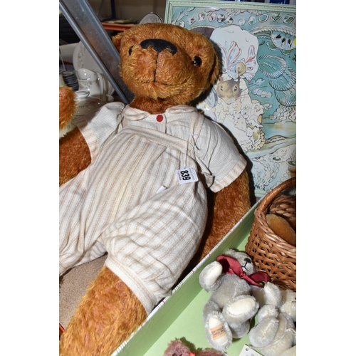 839 - A COLLECTION OF ASSORTED TEDDY BEARS, to include a large modern limited edition ginger plush Merryth... 