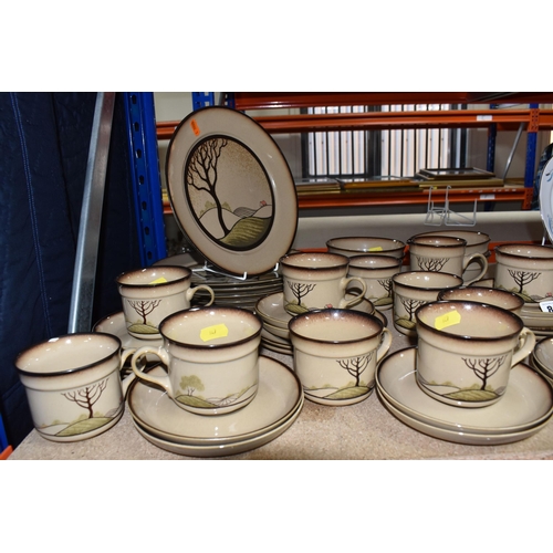 847 - A DENBY 'SAVOY' TEA/DINNER SET comprising six dinner plates, four bowls (one cracked), one milk jug,... 