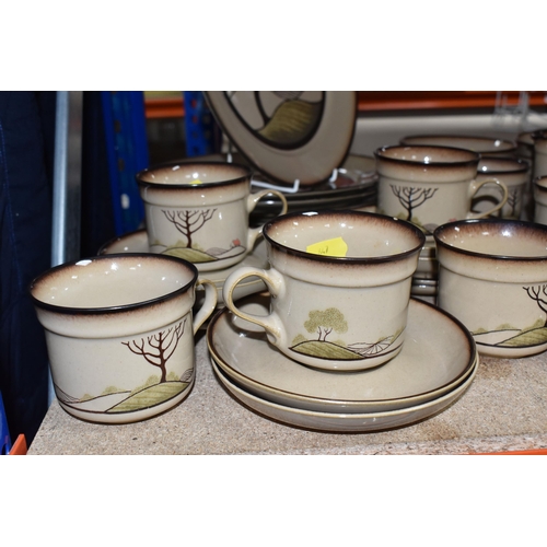 847 - A DENBY 'SAVOY' TEA/DINNER SET comprising six dinner plates, four bowls (one cracked), one milk jug,... 