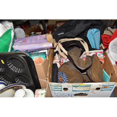 860 - TEN BOXES AND LOOSE MISCELLANEOUS ITEMS to include five pairs of shoes to include manufacturers Laco... 