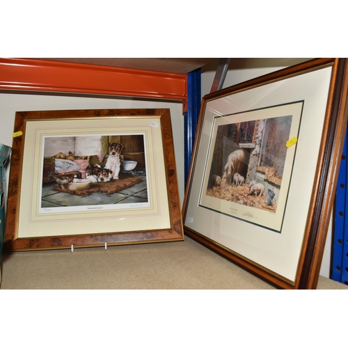 867 - A VINTAGE CHARGER AND SIX FRAMED PRINTS to include four limited edition David Shepherd prints compri... 