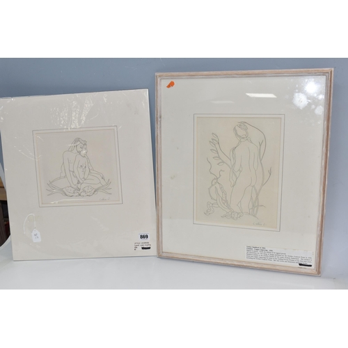 869 - LETTICE SANFORD (1902-1993) TWO SIGNED COPPER ENGRAVINGS, the first is an illustration for 'The Song... 