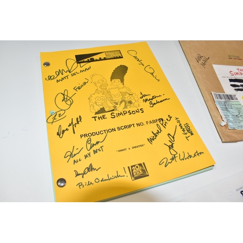 874 - A SIGNED PRODUCTION SCRIPT FOR THE SIMPSONS NO. FABF09 'SMART AND SMARTER' with a signed cover to in... 