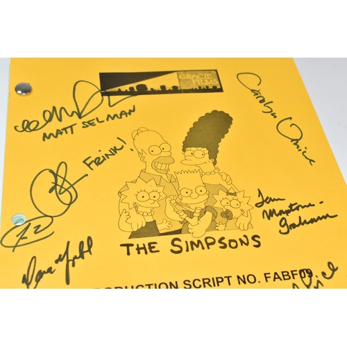 874 - A SIGNED PRODUCTION SCRIPT FOR THE SIMPSONS NO. FABF09 'SMART AND SMARTER' with a signed cover to in... 