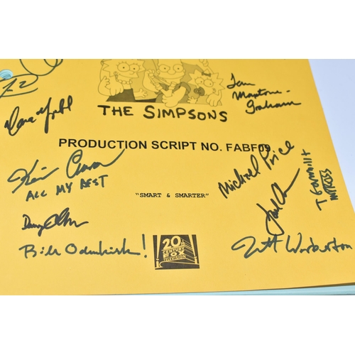 874 - A SIGNED PRODUCTION SCRIPT FOR THE SIMPSONS NO. FABF09 'SMART AND SMARTER' with a signed cover to in... 